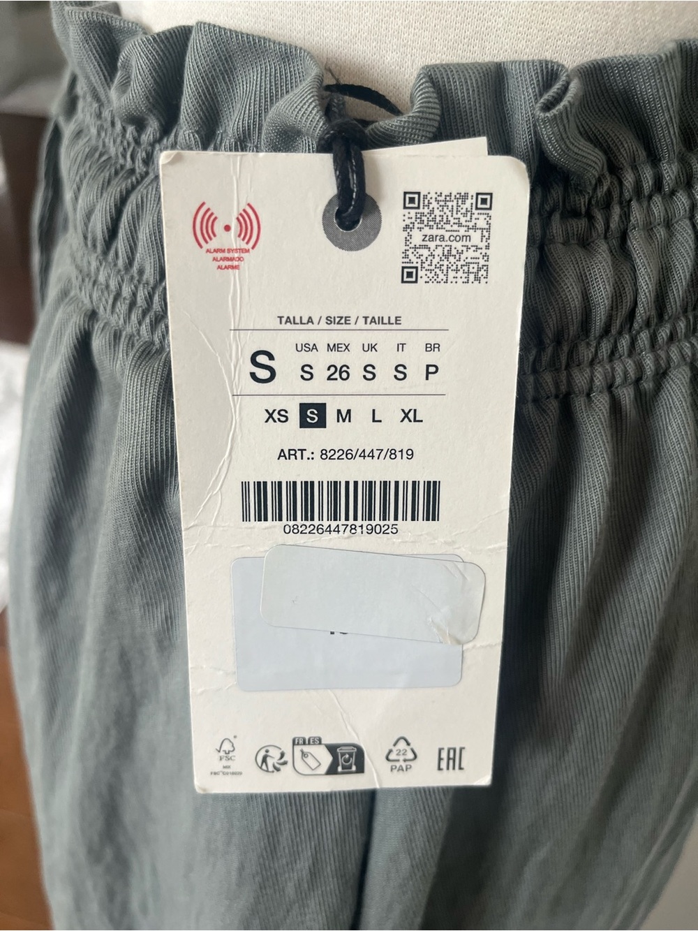 NWT - ZARA 2pc set Relaxed Wide-Leg pant and top in blue Gray Size Medium - Picture 10 of 11
